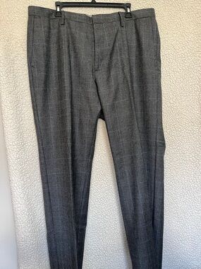 Banana Republic Grey Glen Plaid Dress Pants 100%wool
